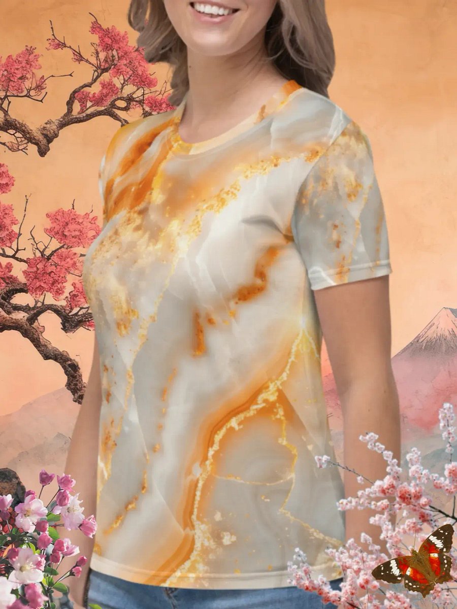 Orange Marble Print T-Shirt product image (2)