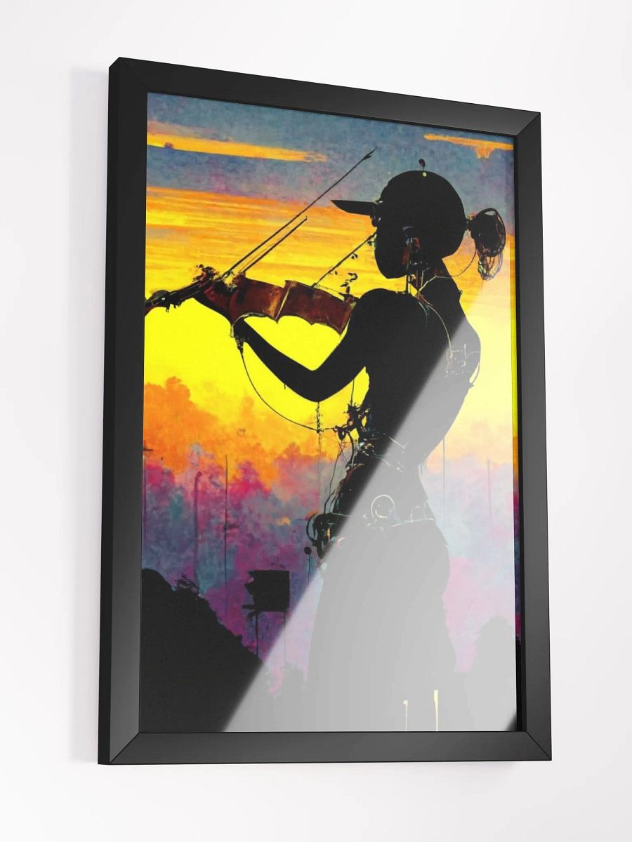 Serenading Sunset: Enchanting Poster of a Woman's Silhouette Playing the Violin product image (3)