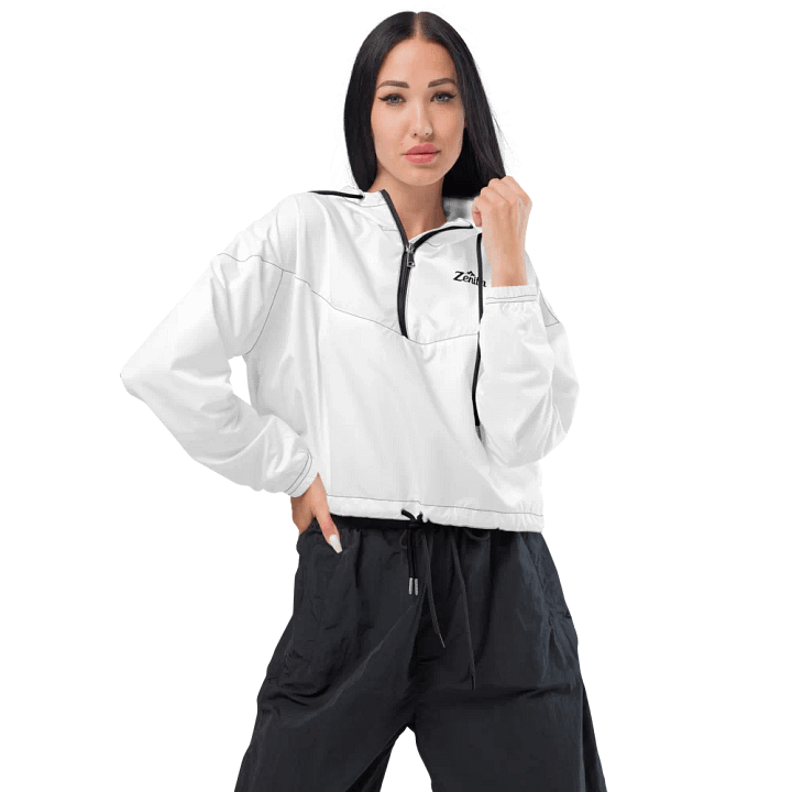 White Zenith Women's Cropped Windbreaker product image (1)