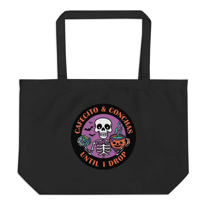 Cafecito and Conchas Halloween Skeleton Organic Cotton Tote product image (1)