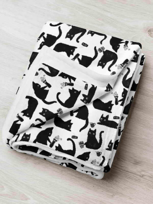 Bad Cats Knocking Stuff Over Throw Blanket product image (3)
