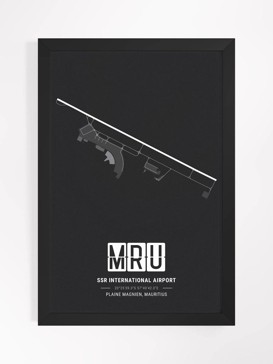Framed Airport MRU Premium Map On Matt Paper product image (1)