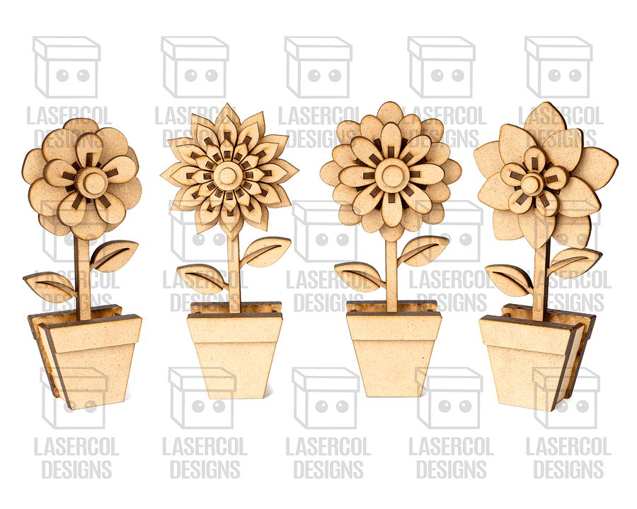 Flowers Set 3d - Laser Cut Files product image (6)