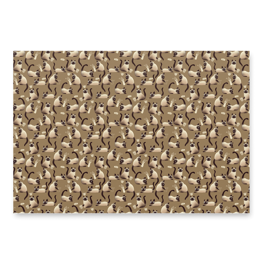 Bad Siamese Cats Knocking Stuff Over Wrapping Paper in Brown, 3 Pack product image (4)