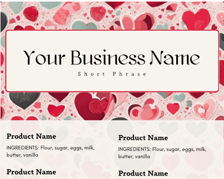 Valentines Hearts Cake Tasting Label Templates product image (6)