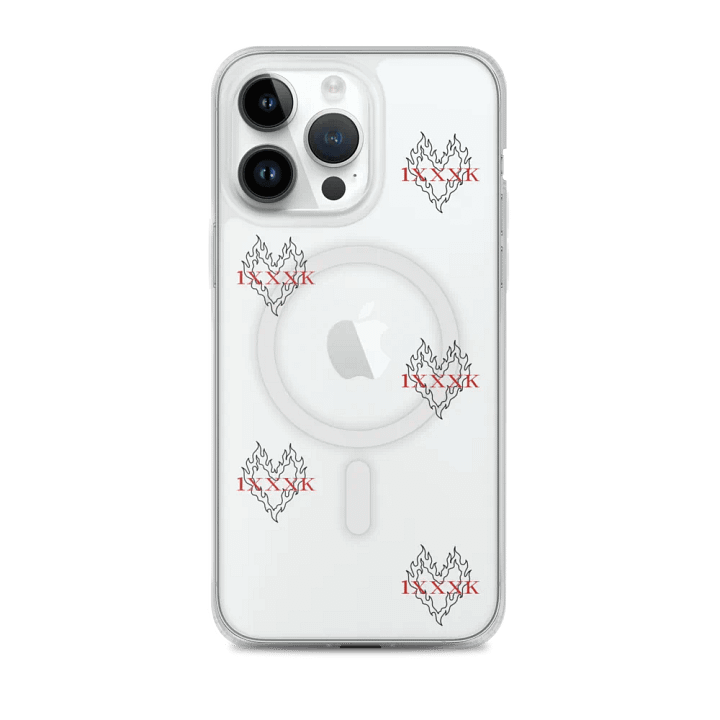 Fiery Black Heart Clear Phone Case product image (1)