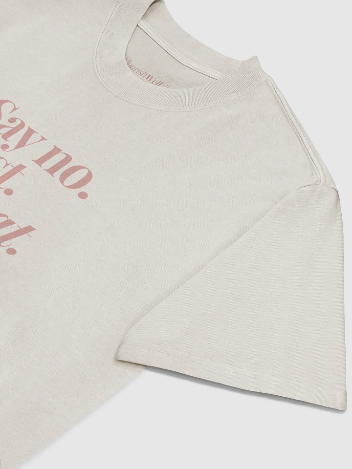Say No. Rest. Repeat. Oversized Tee. Dusty Pink Print on Cream/Bone product image (2)