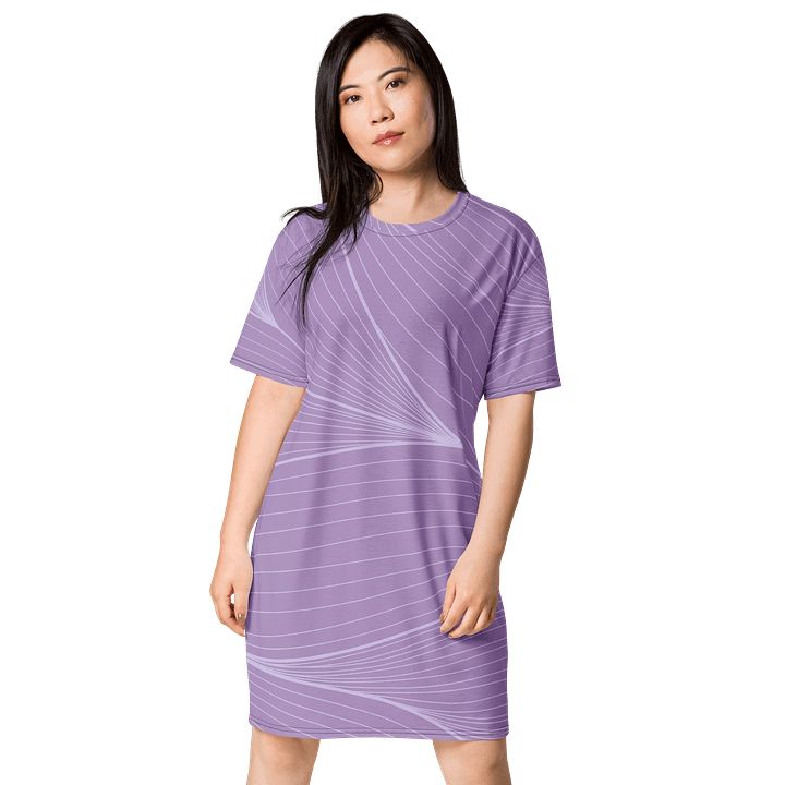 Stylish Purple Wave Oversized T-Shirt Dress - Exclusive TDSMUSIC Design product image (1)