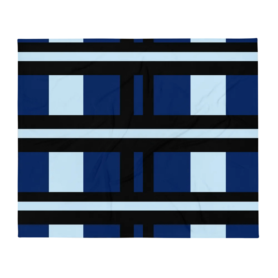 Shades of Blue With Black Stripes Throw Blanket product image (2)