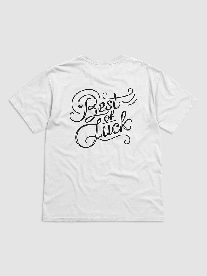 Best Of Luck Quoted Tee, Gen-Z Fashion T-Shirt, Short Sleeve Shirt, Good Vibes Top, Positive Message Tee, Lucky Charm Clothing product image (2)