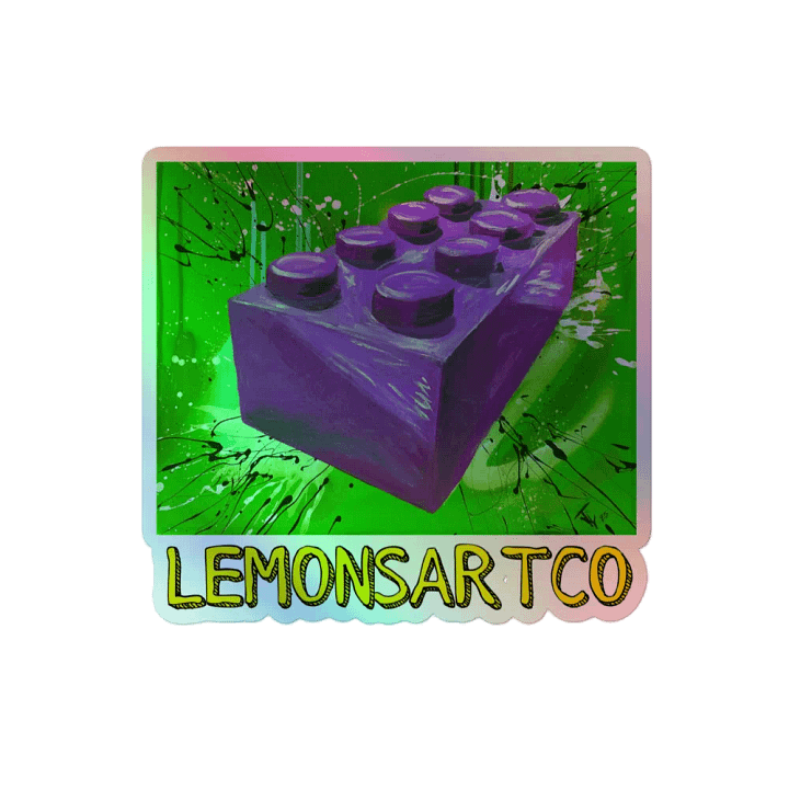 POP Brick (Purple Brick/Green Background) Holographic Sticker product image (2)
