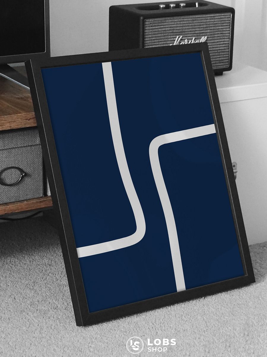 Modern Professionalism Minimalist Lines Printable Wall Art Poster (Navy Blue) product image (8)