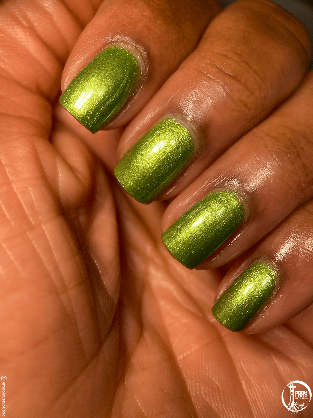TWO SIZES TOO SMALL - Green Semi-Metallic Nail Polish product image (4)