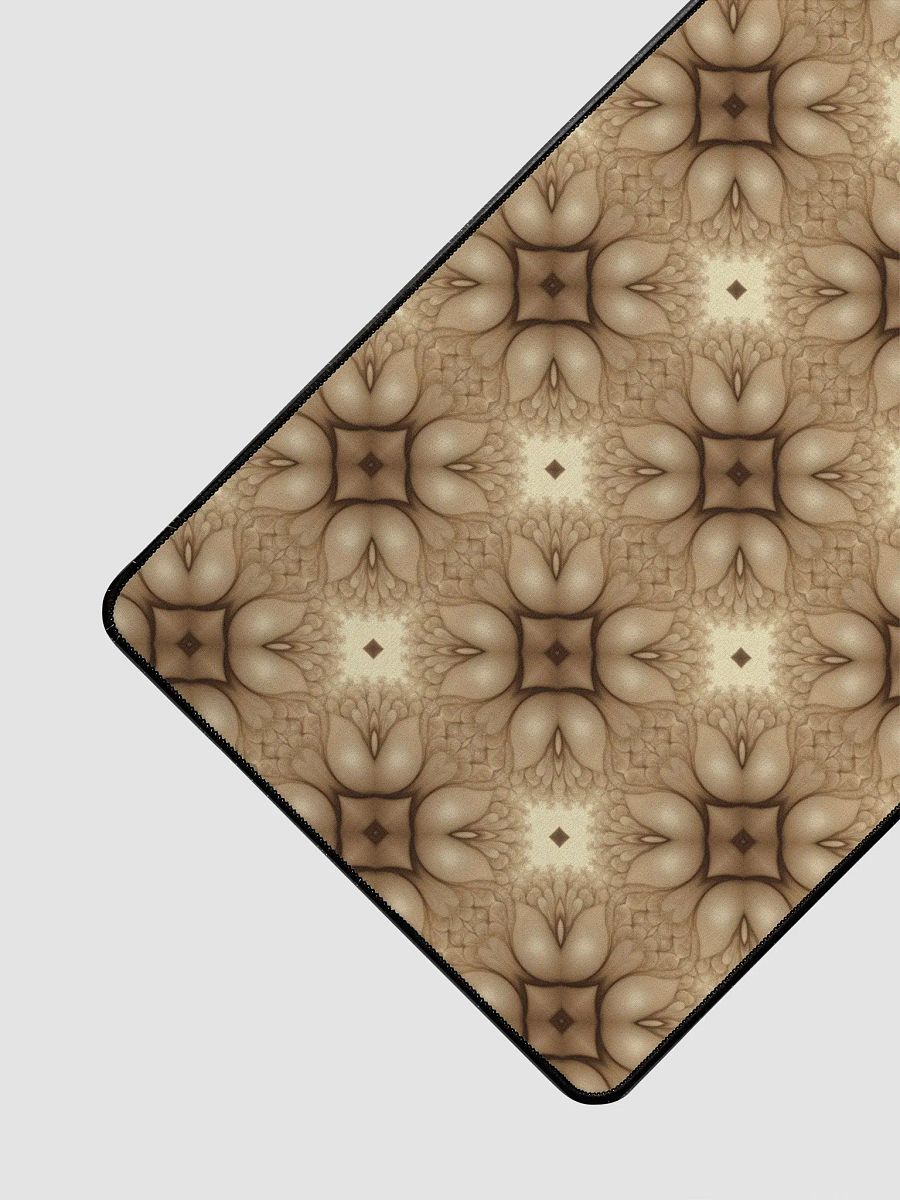 Desk Mat (31.5x15.5 inches) - Brown and Beige Tulip Pattern product image (3)