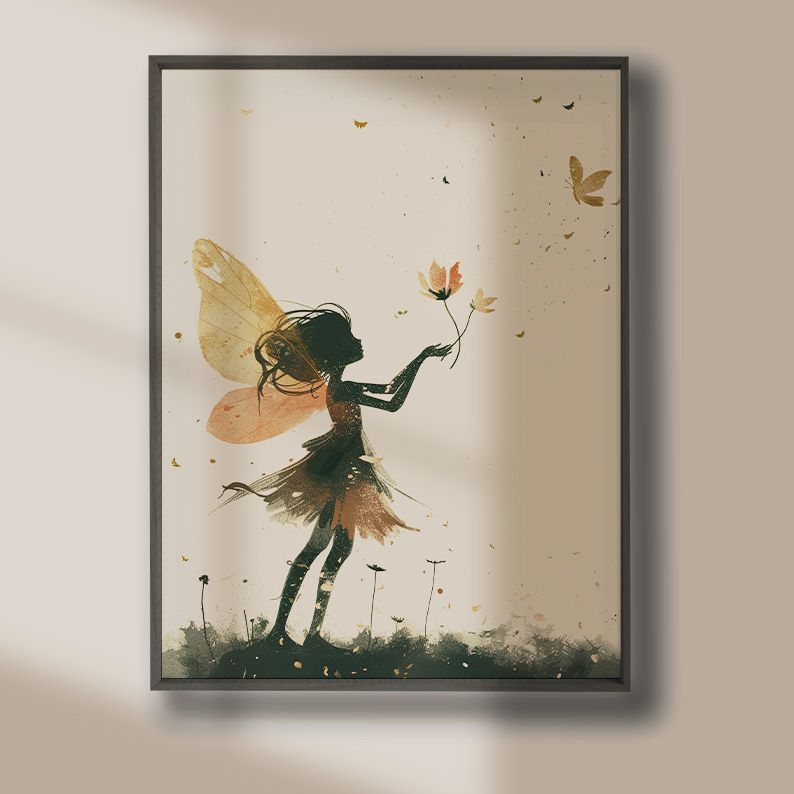 Watercolor Fairy Illustration Whimsical Nursery Art Print product image (3)