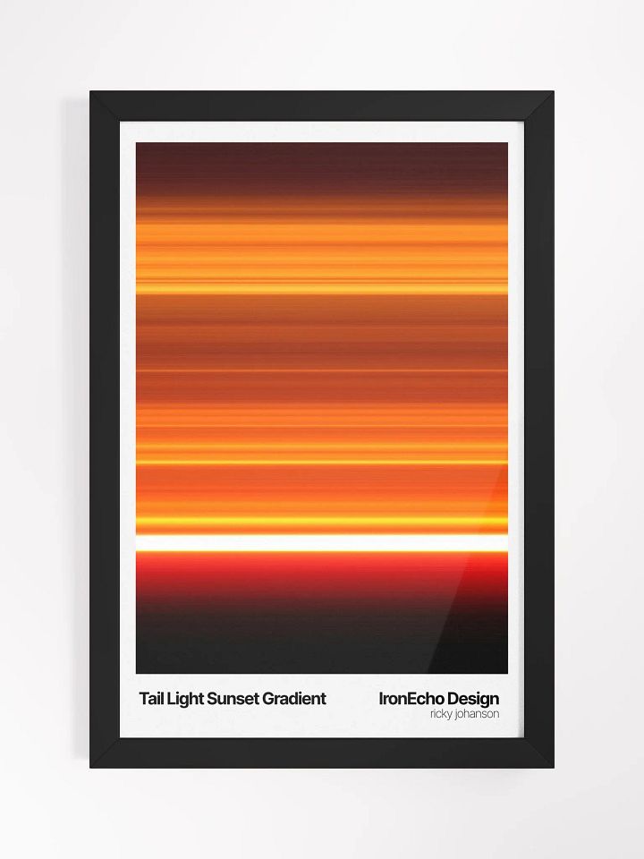 Pixel Stretch Sunset Gradient Framed Print product image (1)