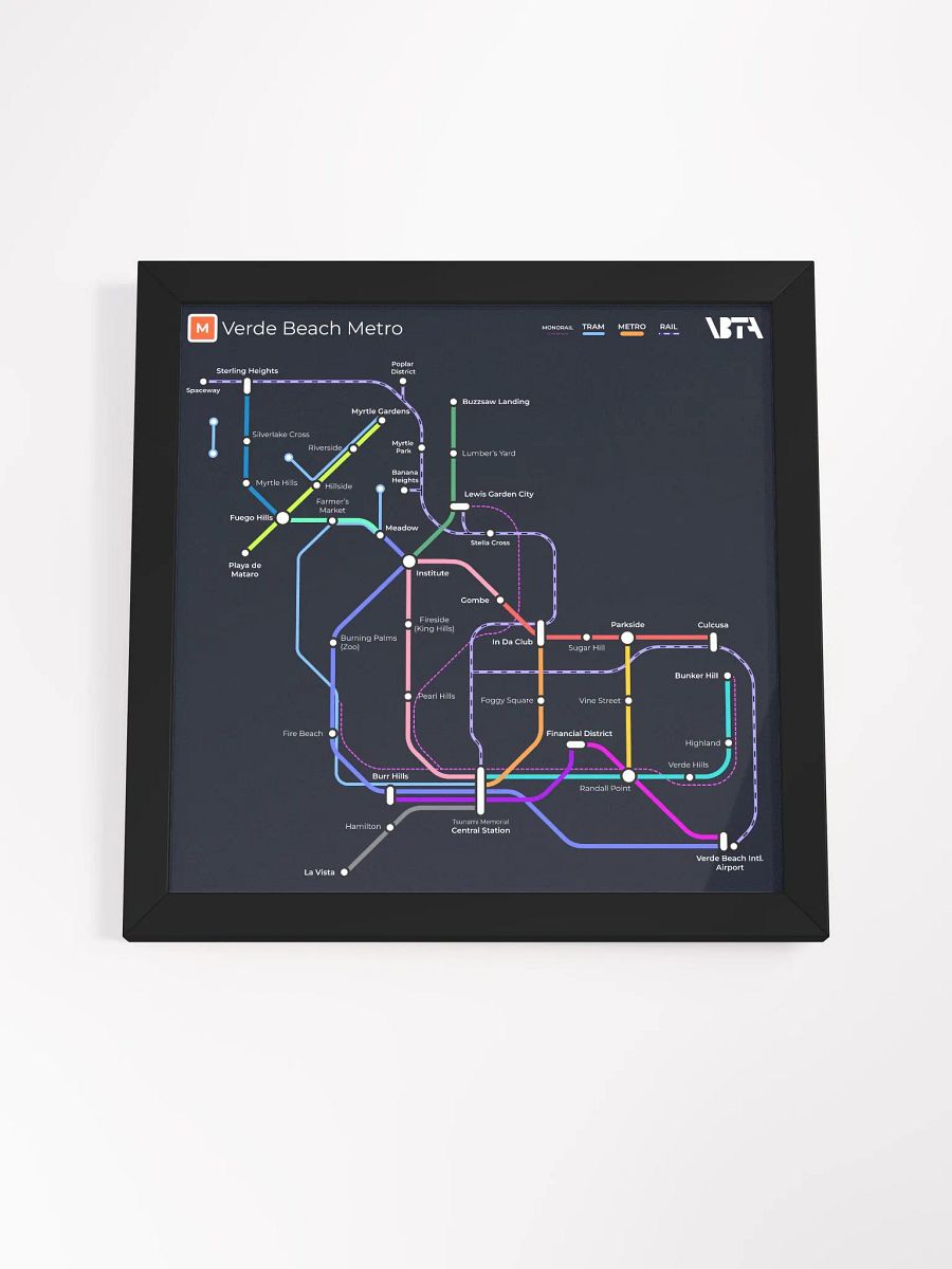 Verde Beach Metro Map (Dark) product image (4)
