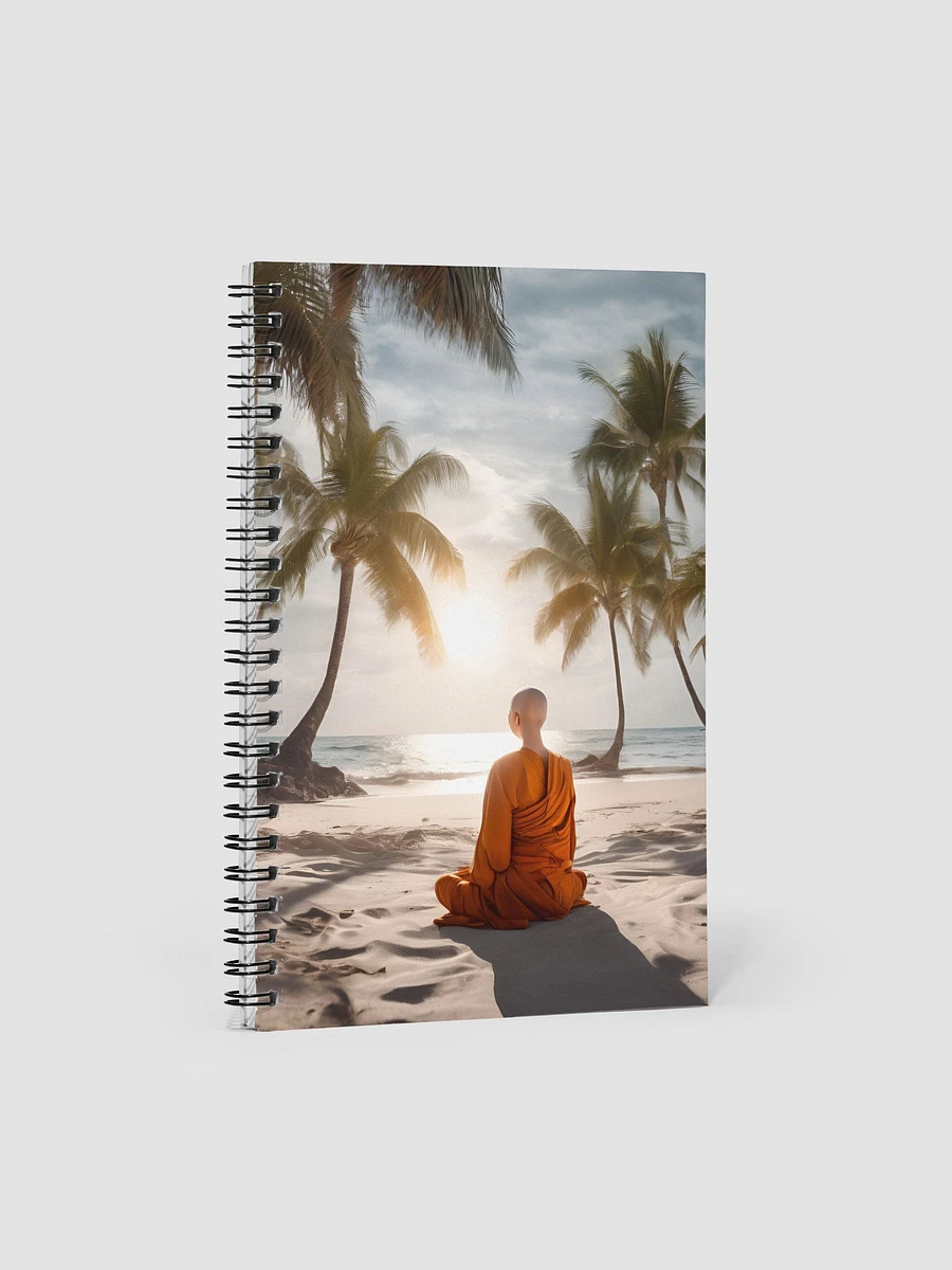 Buddhist Nun Meditating on a Beach Spiral Notebook product image (1)