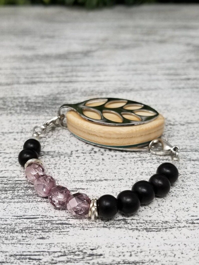 Glitz Bracelet | Czech Glass & Wood | Handmade Accessory for Bellabeat Leaf Urban & Ivy product image (2)