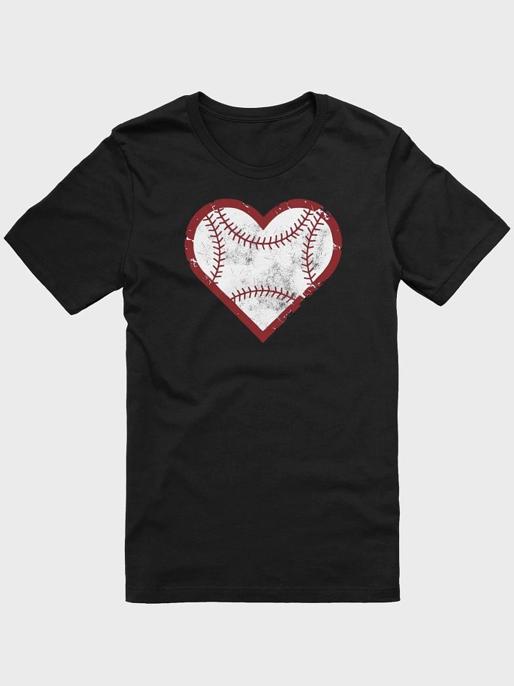 Vintage Baseball Heart Tee - Distressed Sports Lover Design product image (1)