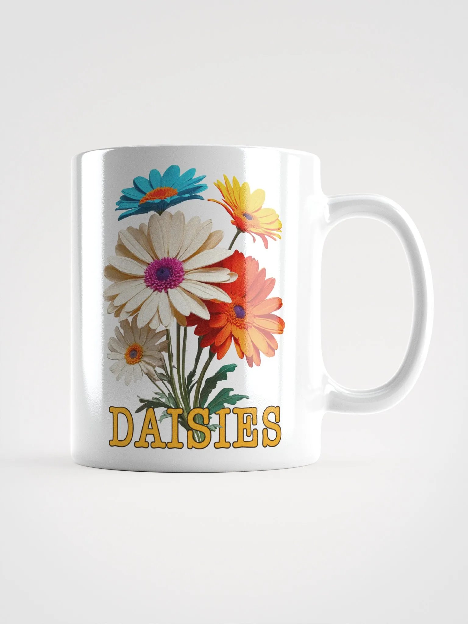 Floral Graphic | White Coffee Mug | Daisies product image (2)