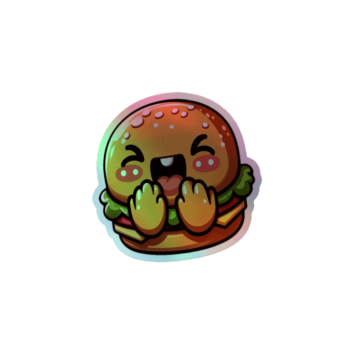 Cheerful Hamburger Holographic Sticker Sheet product image (1)