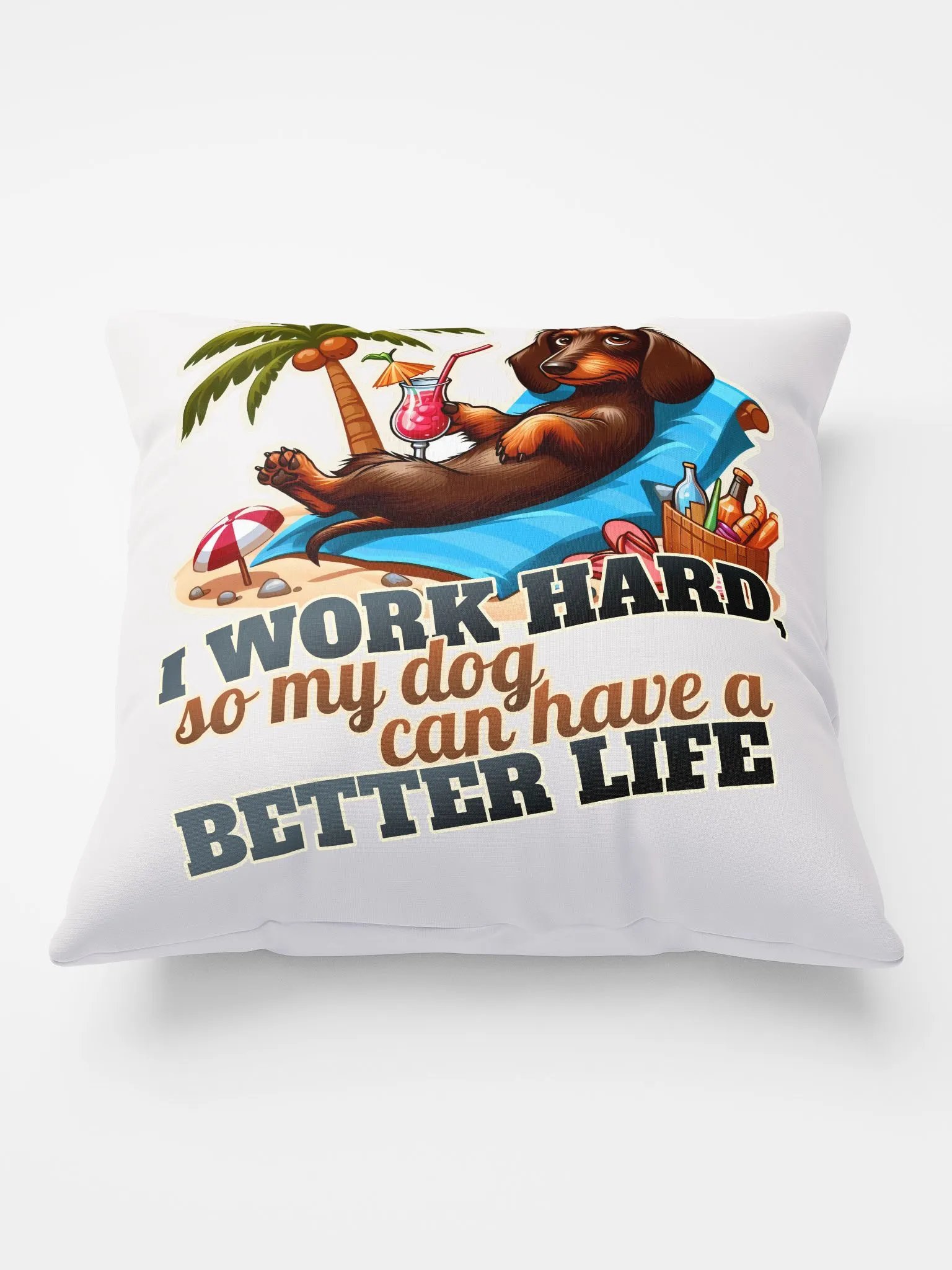 Work Hard – Dachshund Pillow product image (1)
