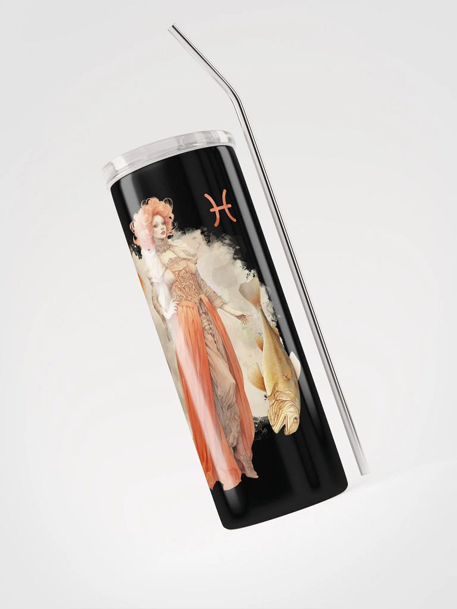Pisces Zodiac Stainless Steel Tumbler: Embrace Celestial Vibes in Earthy Hues product image (3)