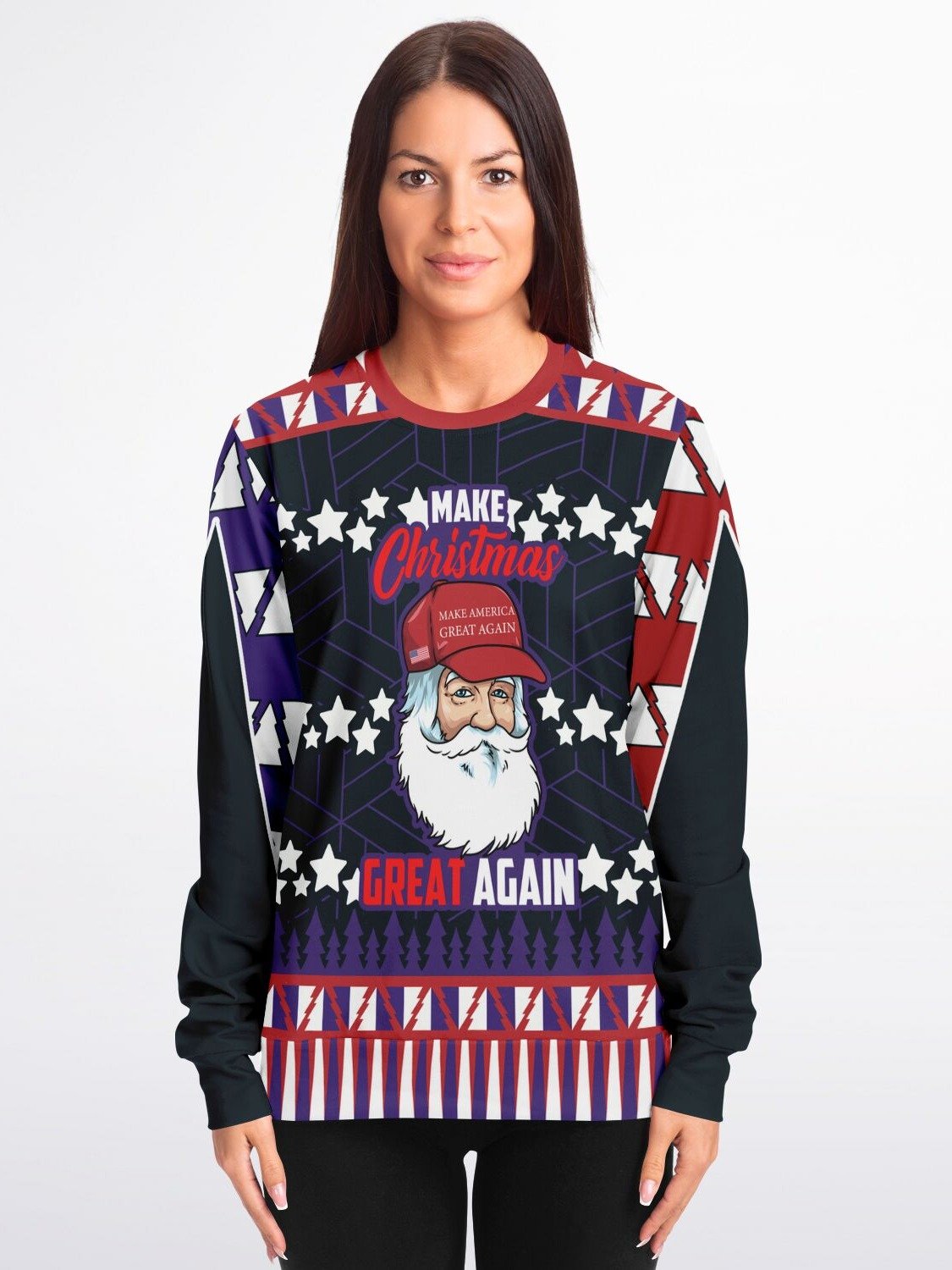 "Make Christmas Great Again" Political Sweatshirt | Funny Santa Holiday Sweater | Patriotic Winter Outfit product image (3)