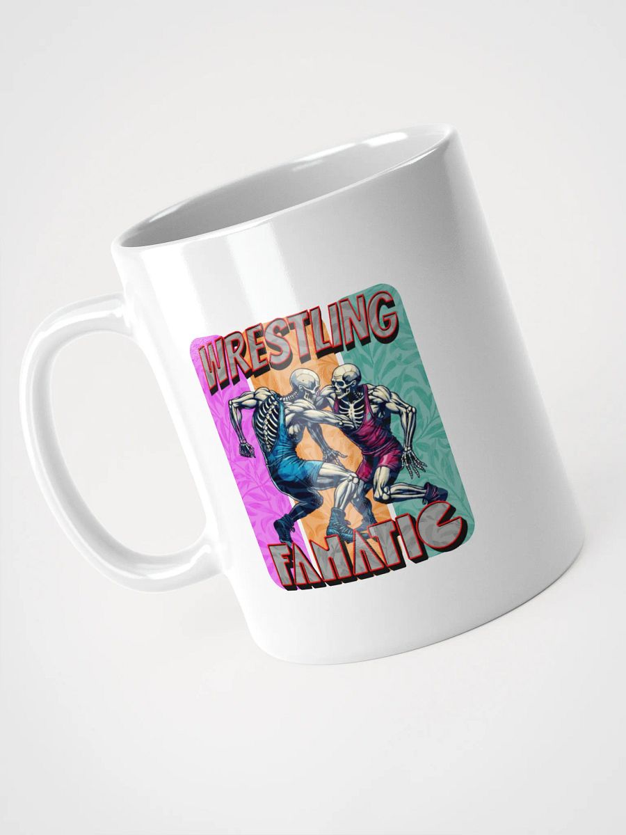 Wrestling Fanatic Skeleton Glossy White Mug product image (2)