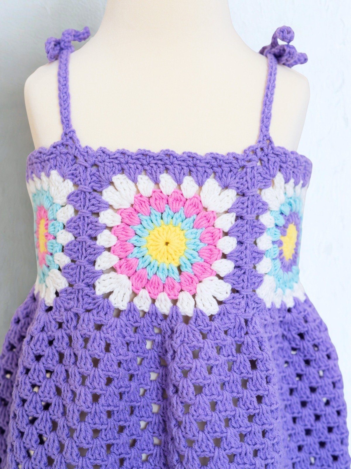 Delightful Days Dress | Crochet Sunburst Granny Square Dress Pattern | Baby to Kids Sizes 0-10 | PDF Pattern product image (8)