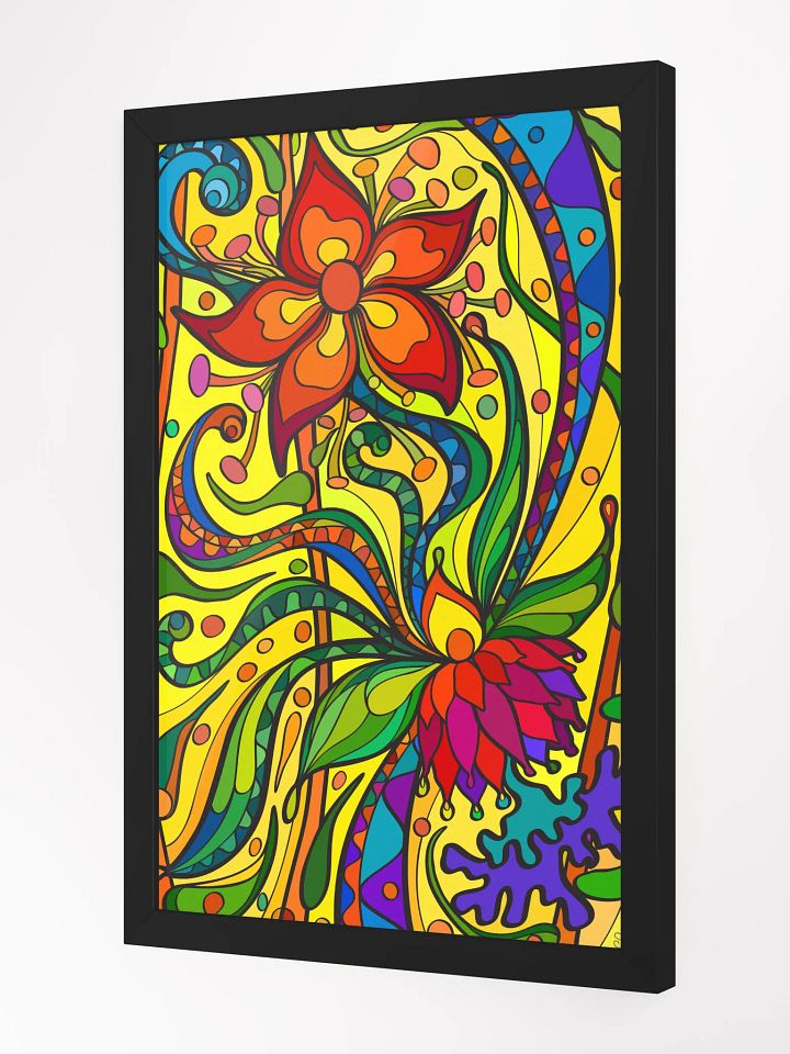Whimsical Floral Swirls Framed Poster - Bright Starfish product image (2)