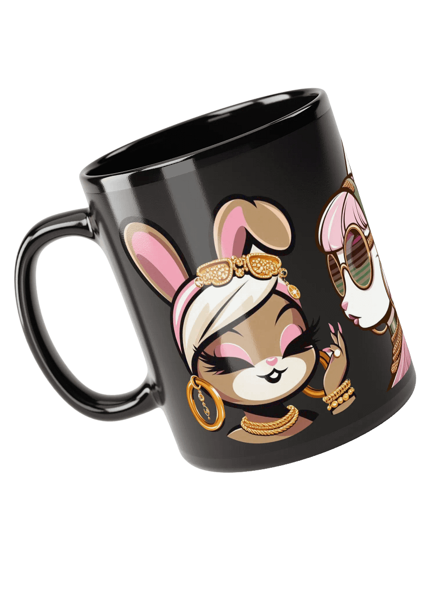 Glamorous Rabbit Trio Black Glossy Mug product image (6)
