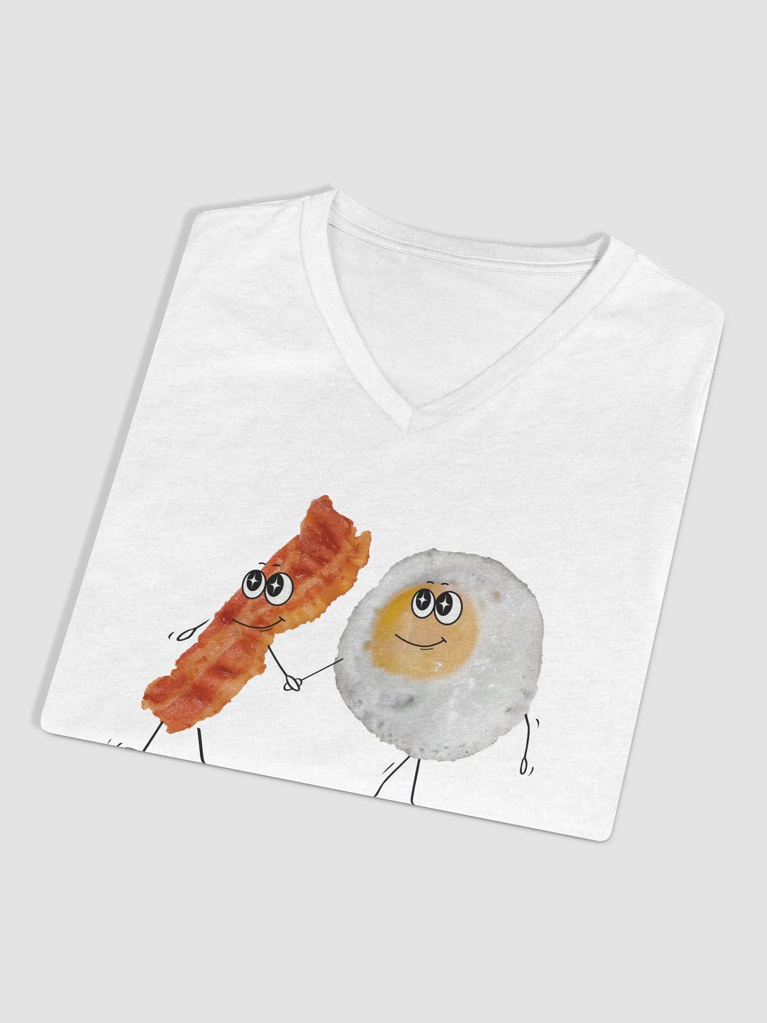 Breakfast Besties Bacon & Eggs V-Neck T-Shirt product image (3)