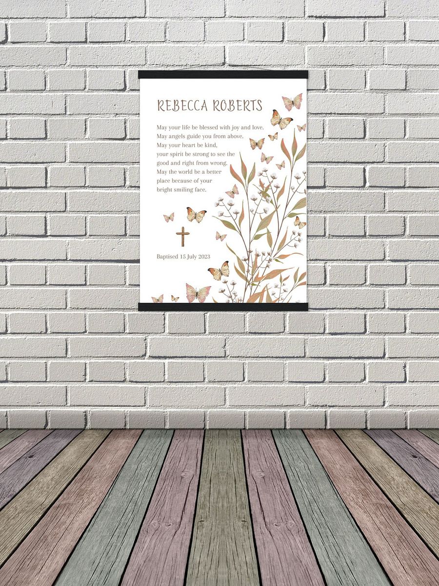 Wild Flowers and Butterflies Baptism Canva Template product image (8)