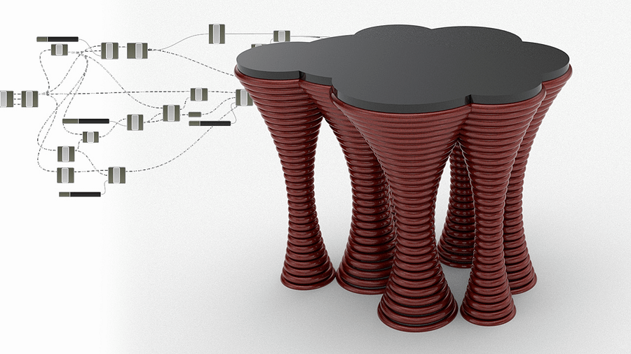 Parametric Table Design Grasshopper Rhino Files Download product image (1)