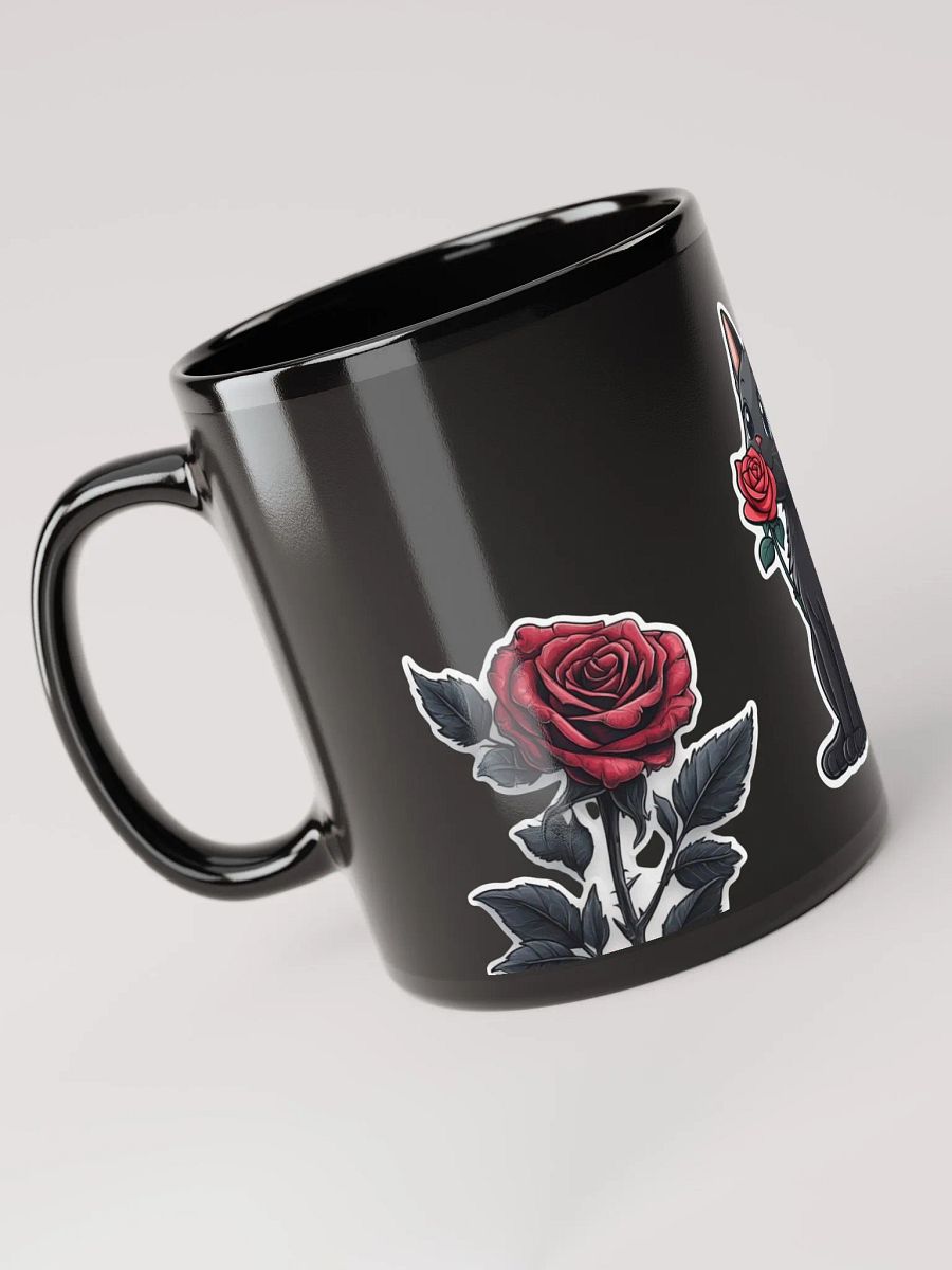 Rosey Whiskers Black Mug product image (9)