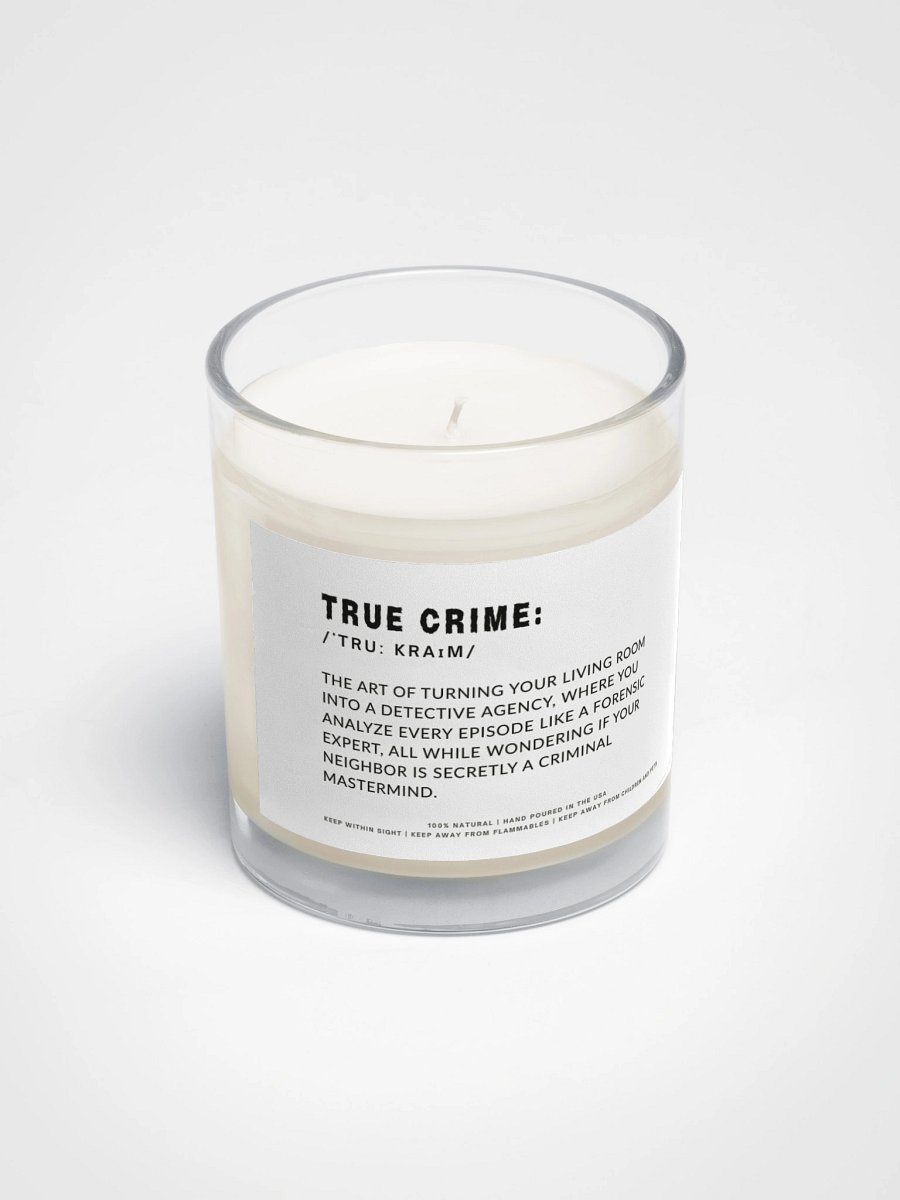 Funny Candle for a True Crime Lover with Definition Label - Soy wax vegan candle product image (3)