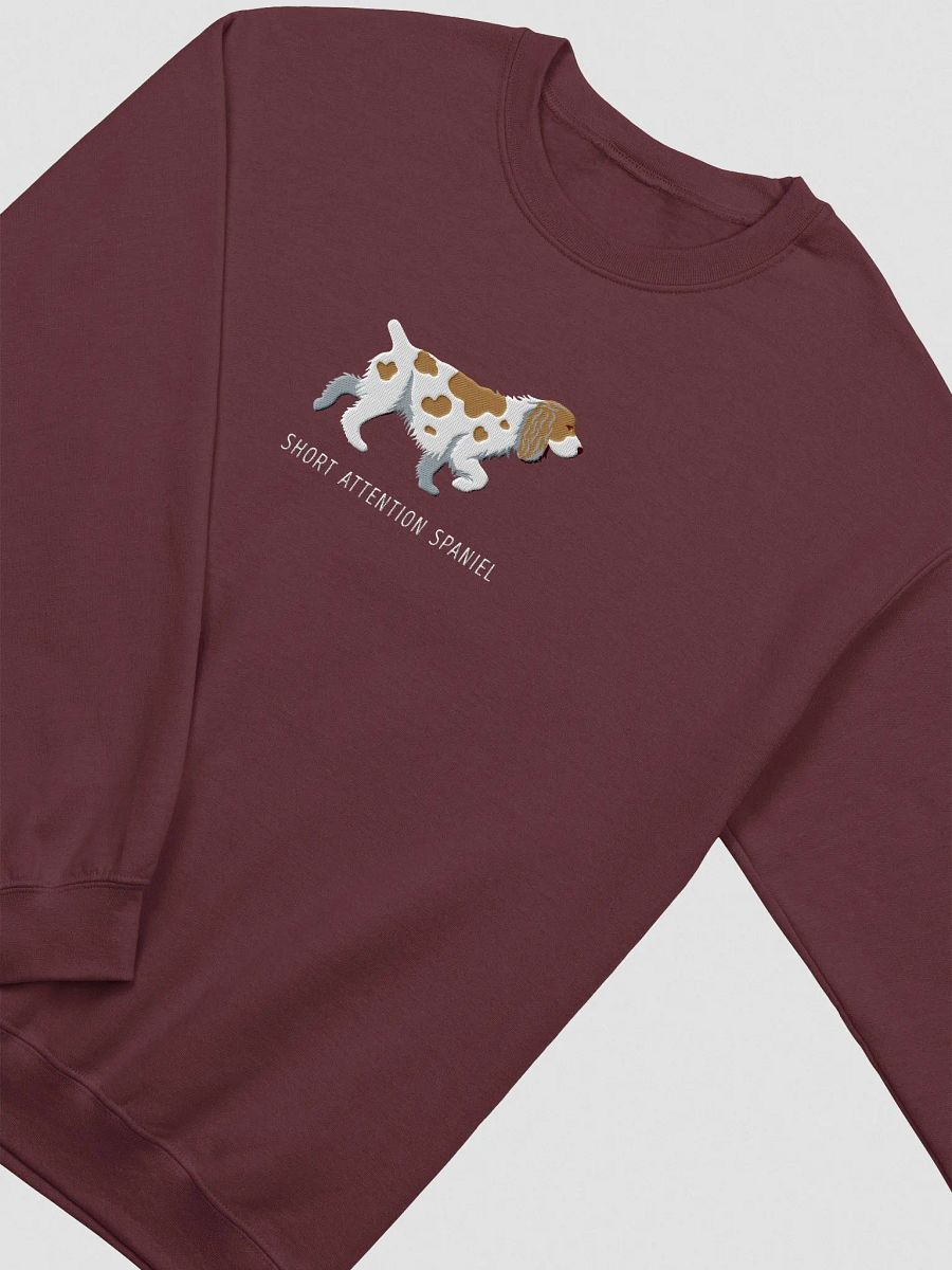 Short Attention Spaniel Sweatshirt (Embroidered) of a Cocker Spaniel(White & Tan) product image (5)