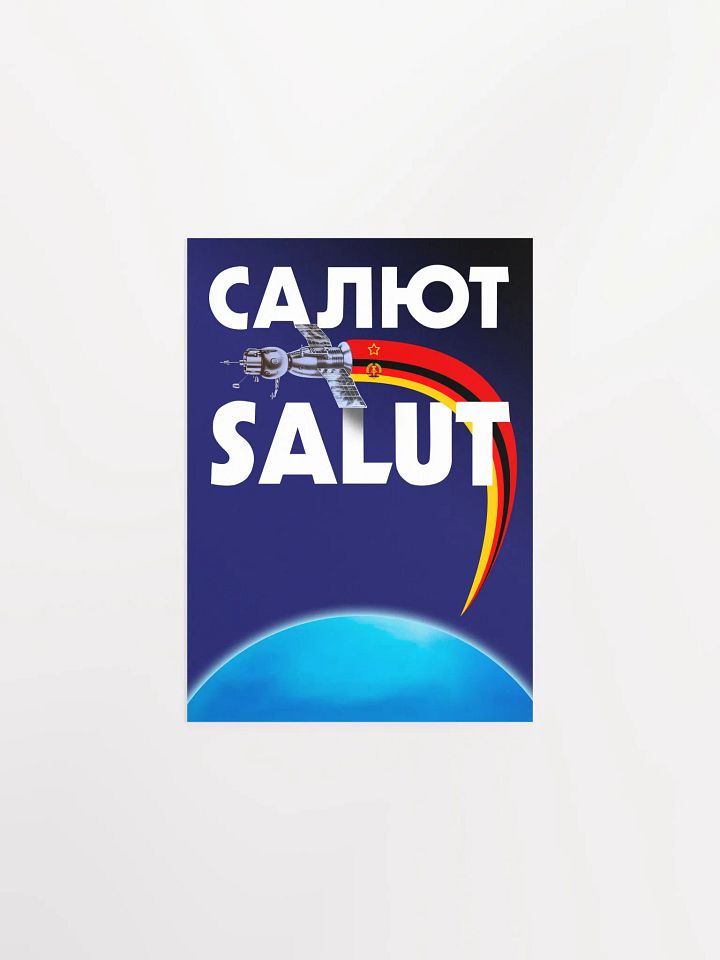 Salut-6, GDR/DDR/USSR, 1978 — Soviet vintage space art poster, soviet retro poster product image (2)