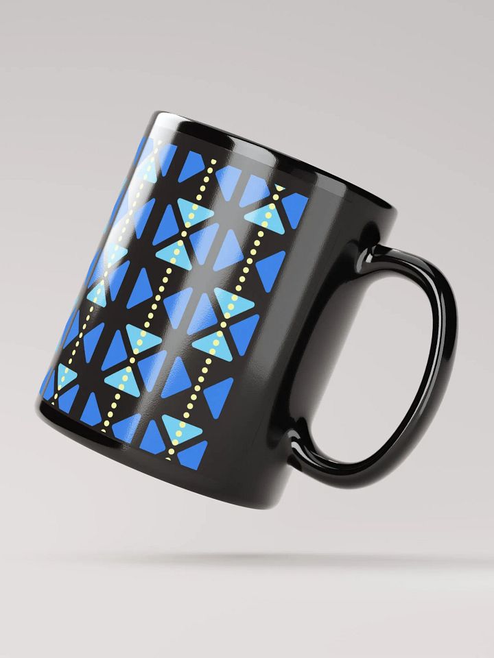 Blue Triangles And Yellow Dotted Lines Black Mug product image (4)