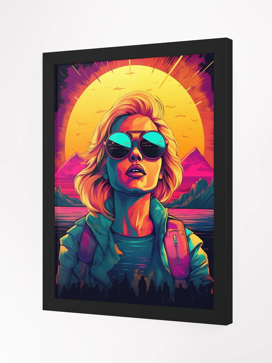 girl retro wave framed print product image (2)