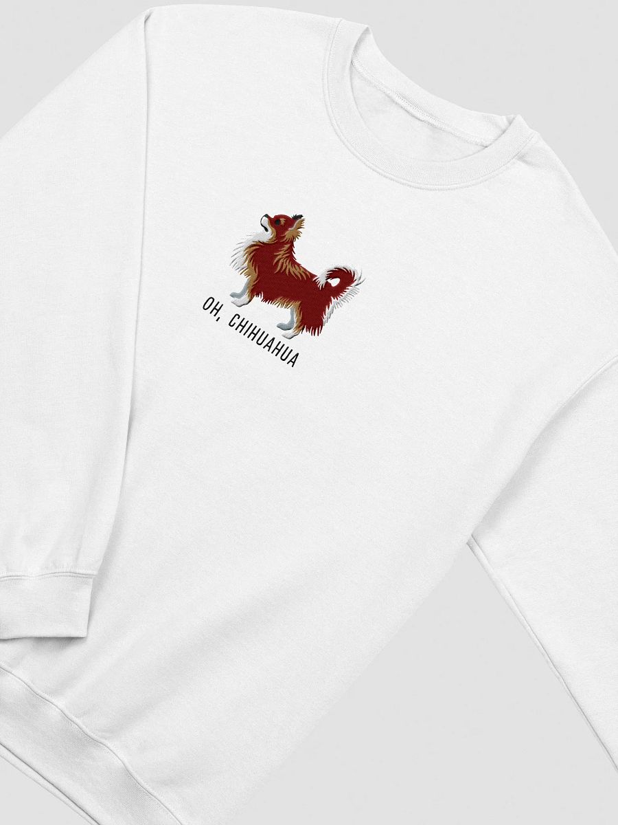 Oh, Chihuahua Sweatshirt (Embroidered) of a Longhaired Chihuahua(Chocolate Tricolor) product image (18)