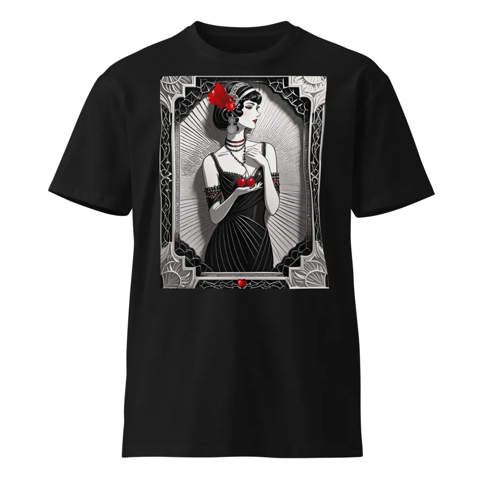 1920s Flapper Holding Cherries - 100% Cotton T-Shirt product image (1)