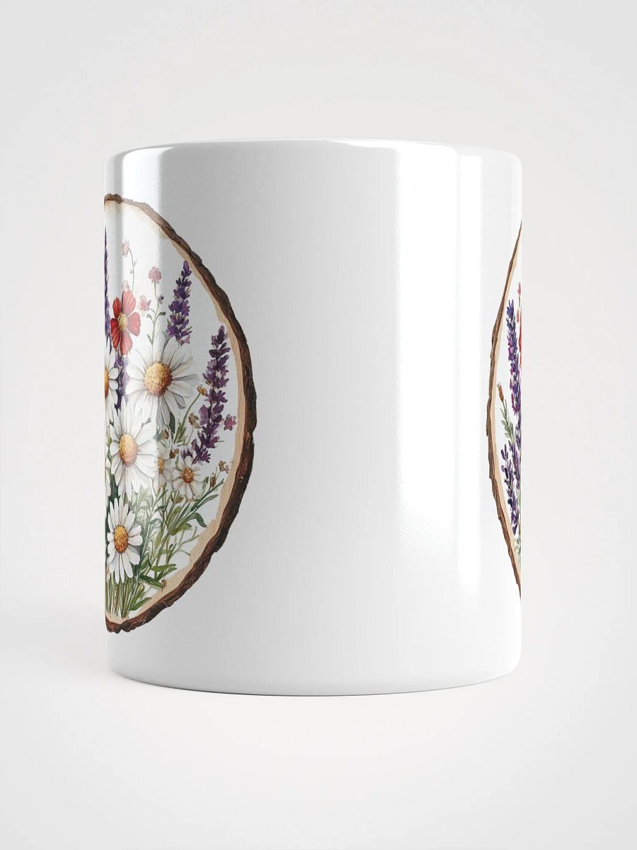Red & White Wildflower Round Wood Art Ceramic Mug product image (5)