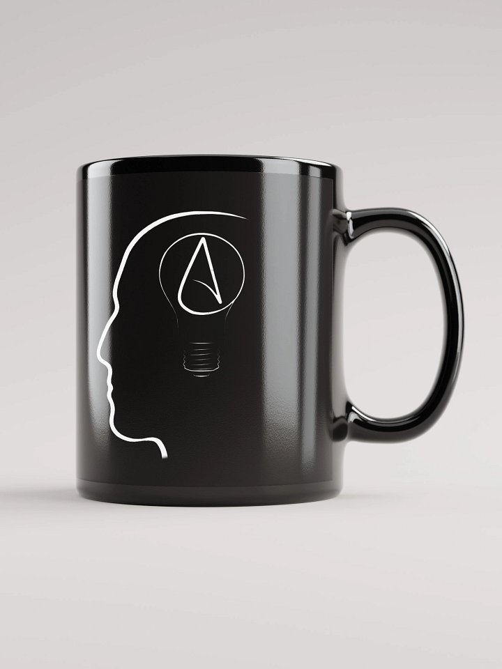 The Thinking Atheist logo mug (black) product image (1)