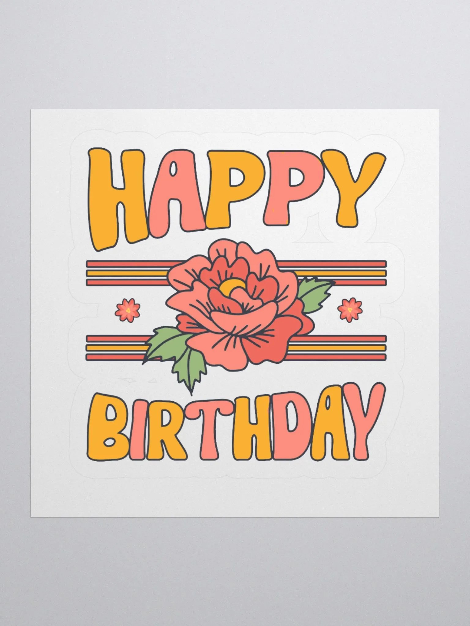 Happy Birthday (Flowers) Sticker product image (1)