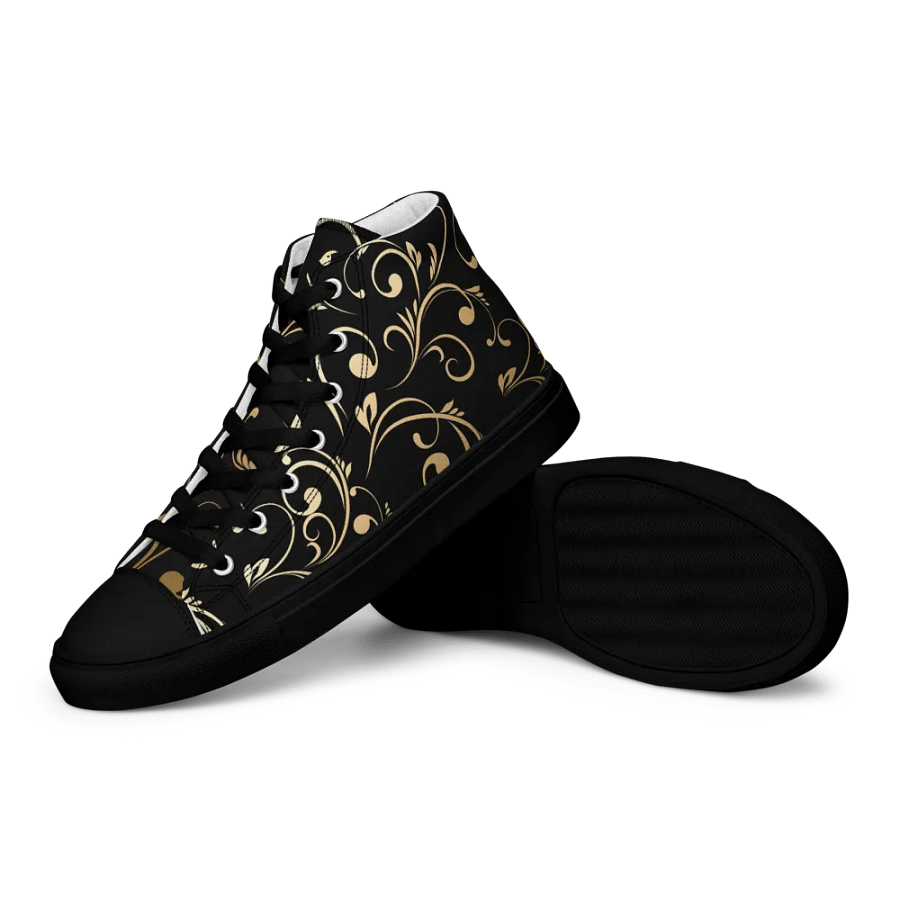 Golden Swirls Womens High Top Canvas Shoes product image (12)