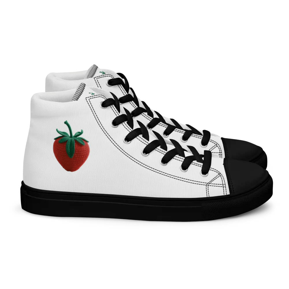 CozyAvocado Women's High Top Canvas Shoes Strawberry #01 product image (2)