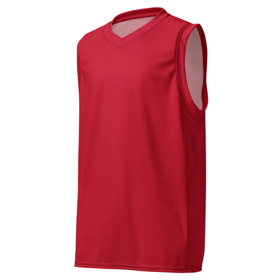 Recycled Unisex Red Basketball Jersey product image (3)